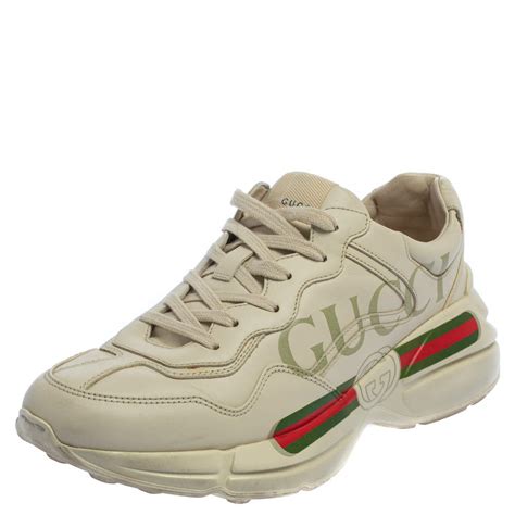 gucci shoes off white|Gucci white platform sneakers.